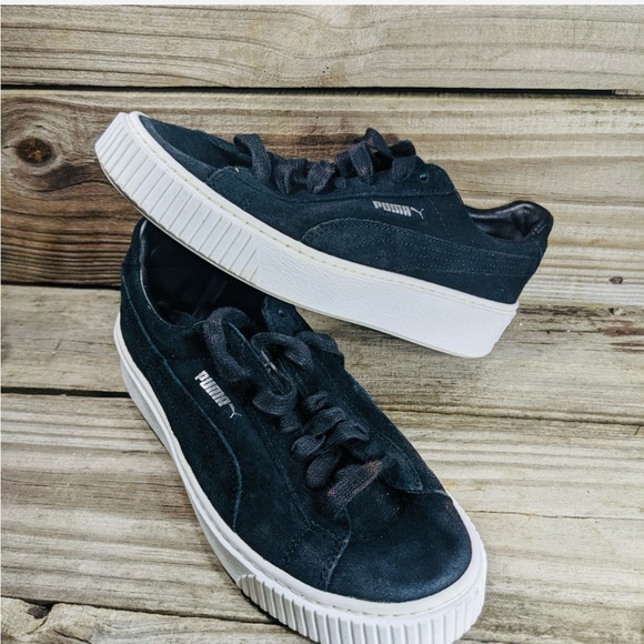 Puma Womens sneakers Size 7.5 Platform black suede skater comfort classic (62 - Picture 5 of 7